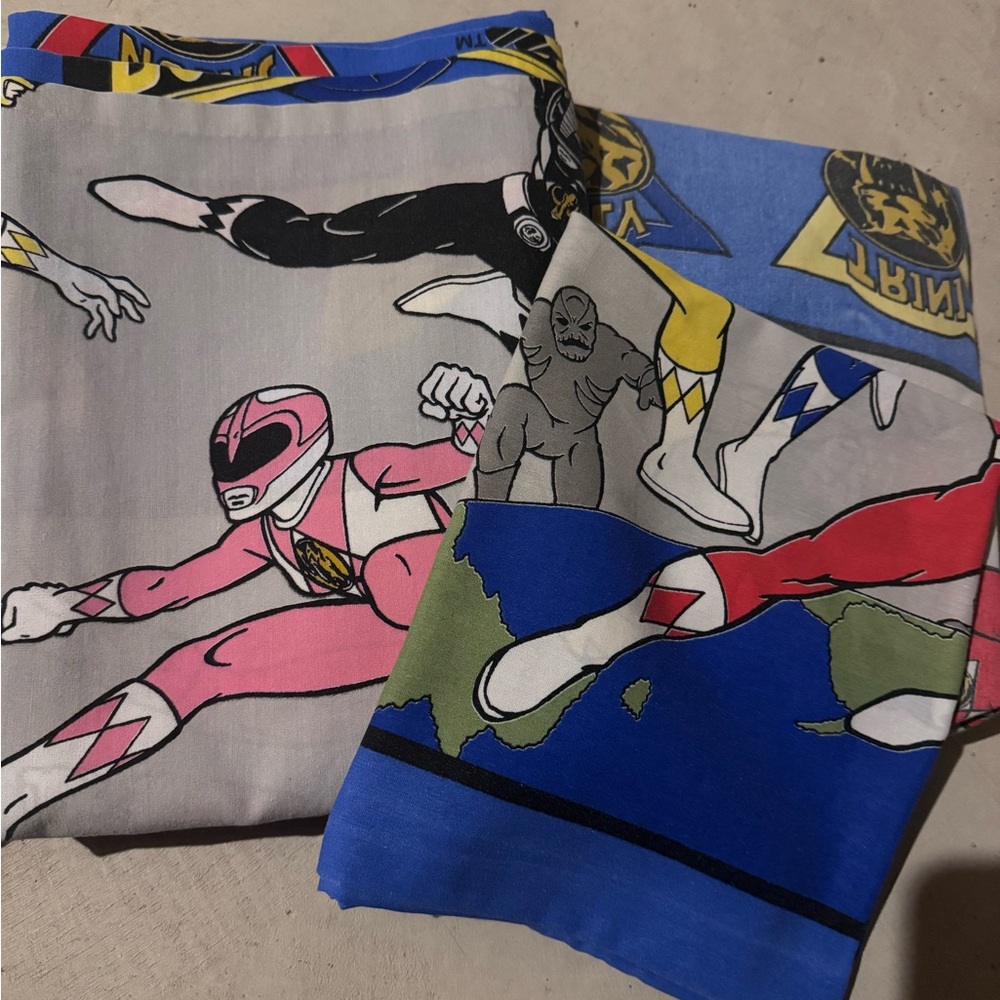 Vintage 90’s PowerRangers bedsheets Twin